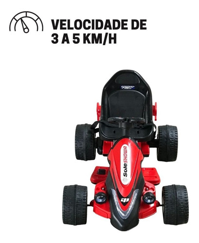 Mini Kart Elétrico Infantil 6v Com Luzes E Som Suporta 25kg