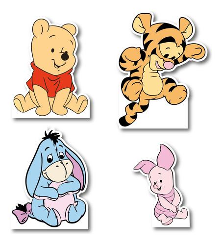 Figuras De Coroplast Winnie Pooh 4pz Kit Para Fiesta