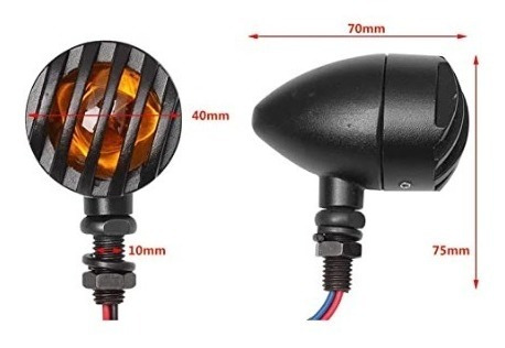 Intermitentes Con Rejilla Para Bobber Cafe Racer Chopper