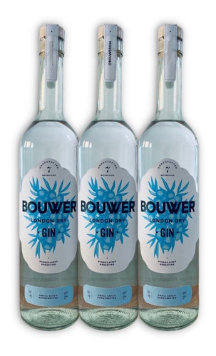 Gin Bouwer Small Batch London Dry Destilado Kit X3u 750ml