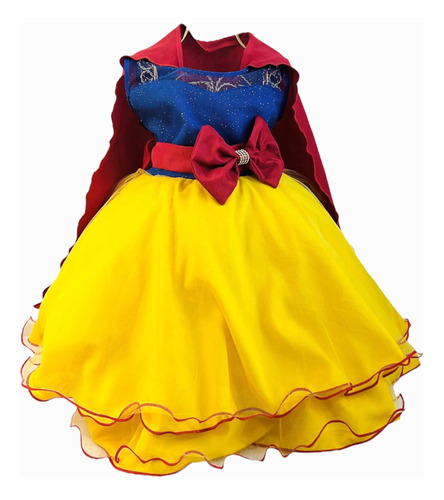 Vestido Da Branca De Neve 4 A 12 Anos Luxo Com Capa