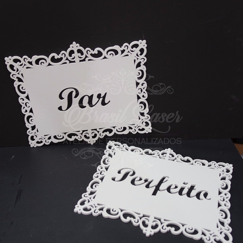 Par De Placas De Cadeiras Par Perfeito Branca Mdf