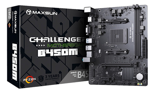 Placa Mãe Maxsun B450m Ms-challenger, Chipset B450, Amd Am4,