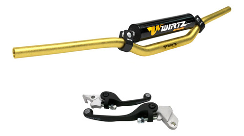 Manubrio W3d Dorado + Manija Negra Yamaha Yz250 01-07 Wirtz