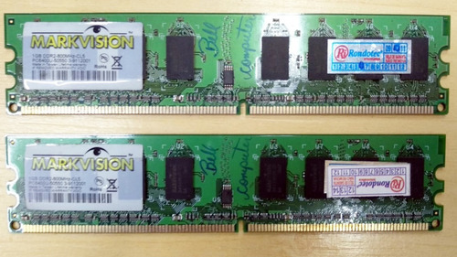 2 Memoria Ddr2 1gb 800mhz Markvision - 2 Unid - Frete Grátis