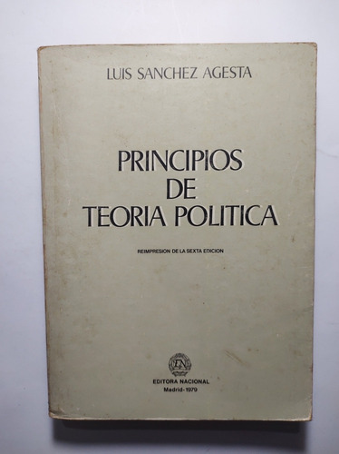 Principios De Teoría Política , Sánchez Agesta 