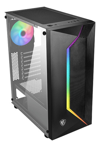Gabinete Msi Mag Vampiric 100r Rgb Mid Tower C/templado Atx Color Negro
