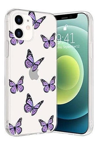 Idocolors Lindo Caso De Mariposa Púrpura Para iPhone Vz1tt