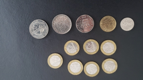 12 Monedas Francesas Coleccion Conmemorativas