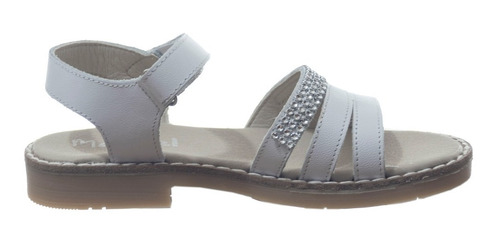 Imagen 3 de 9 de Sandalias Nena Marcel Ine Con Strass Urbanas Blancas