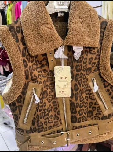 Chaleco Con Piel Animal Print Importado