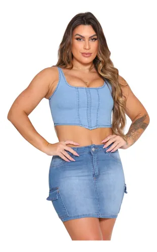 Cropped Corselet olho de gato Plus size