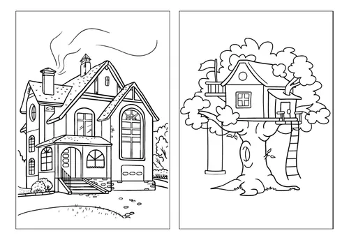 desenho para colorir de casas