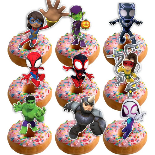 Cupcake Topper Spidey Y Sus Amigos 20 Piezas