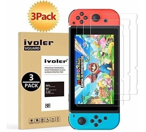 [3 Pack] Protector De Pantalla De Vidrio Templado Para Ninte