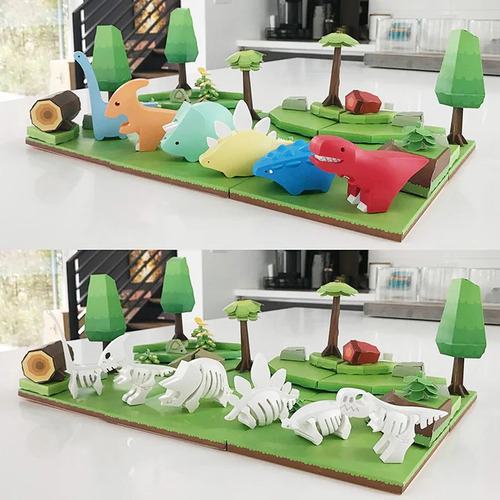 Half Toys Dinosaur Encastre Magnetico Diorama Color