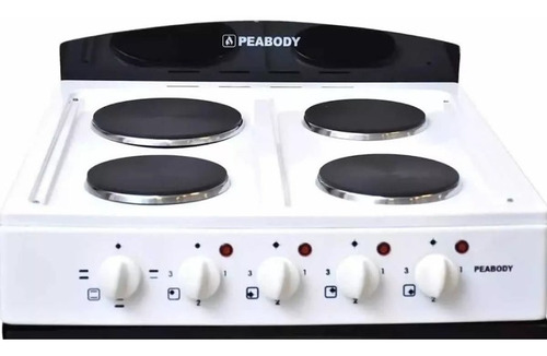 Imagen 4 de 7 de Cocina Electrica Peabody 56cm 4 Hornallas Horno Grill Blanco