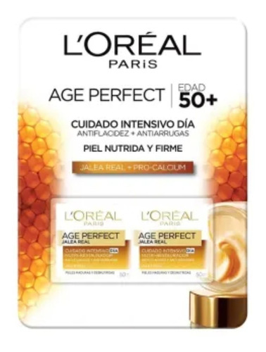 Imagen 1 de 3 de Crema Facial L'oréal Age Perfect Jalea Real 2 Pzs 50 Ml C/u
