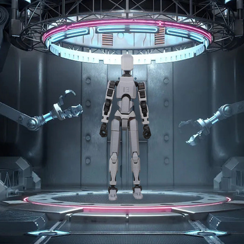 Un Robot Articulado Móvil De 13 Pulgadas Impreso En Forma De