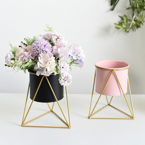 (gdbk01)geometric Metal Iron Flower Pot Succulent Plant Disp