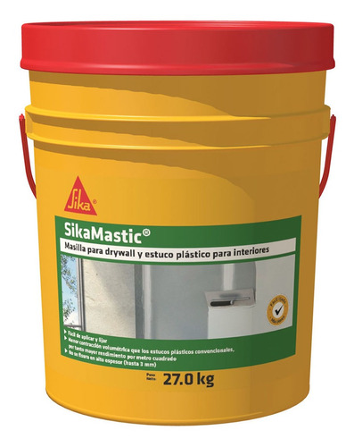 Masilla Para Drywall Y Estuco Sikamastic 27 Kg