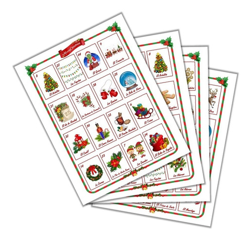 Lotería Para Navidad 80 Tablas Incluye Baraja Imprimible Pdf