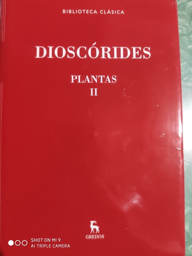 Dioscorides - Plantas Tomo 2 Gredos - Libro Nuevo Cerrado