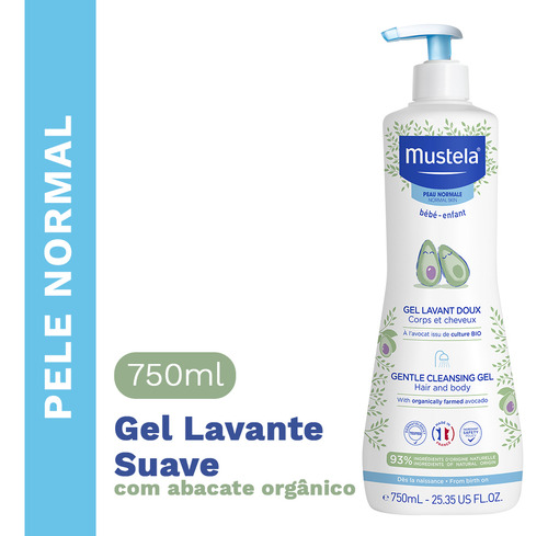 Mustela Gel Lavante Suave Com Abacate Orgânico Bebê 750ml