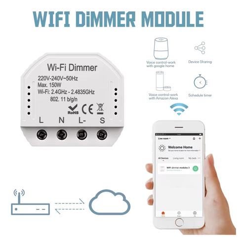 Módulo Dimmer Vhome Wifi 150w Vshop