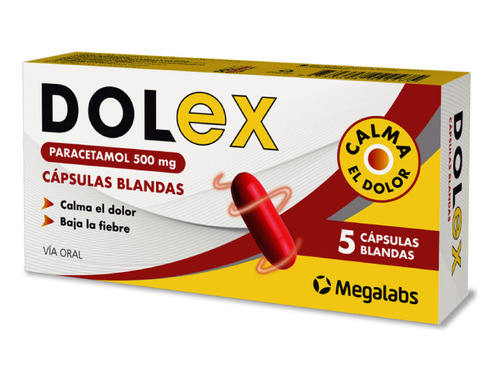 Dolex® 500 Mg X 5 Cápsulas Blandas | AnaLGésico Paracetamol