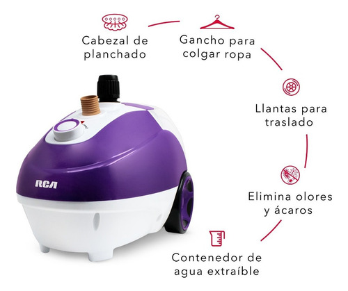 Rca Plancha Vertical De Vapor Con Pedestal Rca Rc-928 Morado