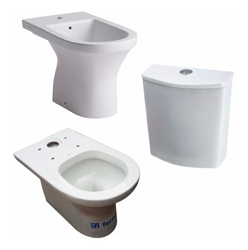 Combo Ferrum Varese Inodoro Largo Deposito Dual Bidet 1 Cuot