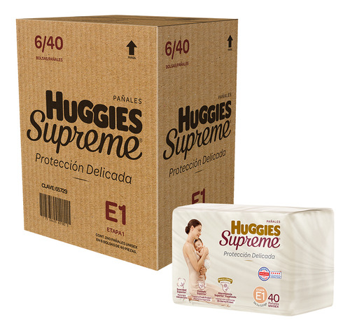 Pañales Huggies Supreme Etapa 1 Unisex 240 Piezas