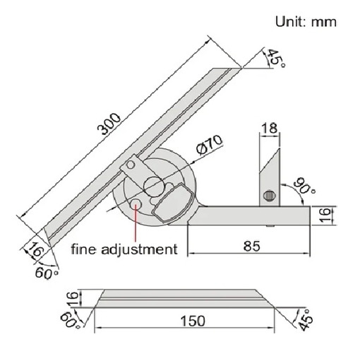Transportador Universal Goniómetro Lupa 0-360 Grados Insize