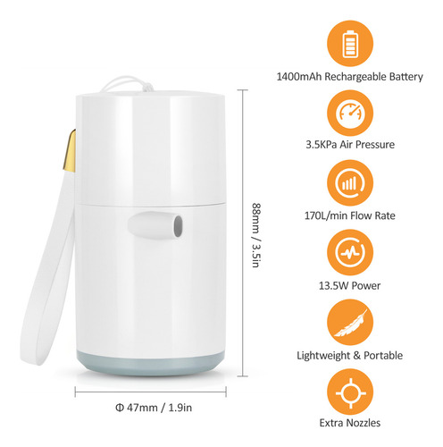 Mini Bomba De Aire Recargable Para Colchones Y Anillos