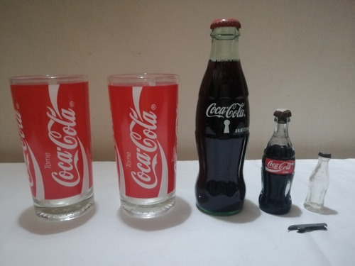 Imagen 1 de 6 de Colección De Botellas Y Vasos Coca Cola