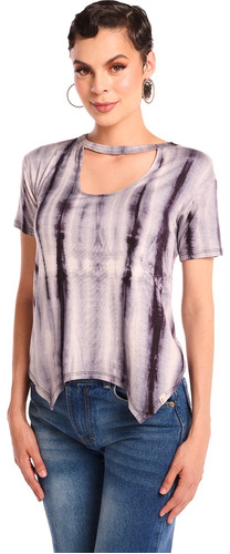 Blusa Casual Devendi Estampado Tie-dye