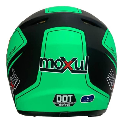 Casco Moxul Blade Negro Verde Semi Integral Talla Xl