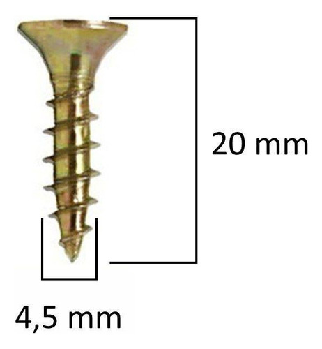 Tornillo para madera de cabeza plana para aglomerado, 4,5 x 20 - 500 unidades