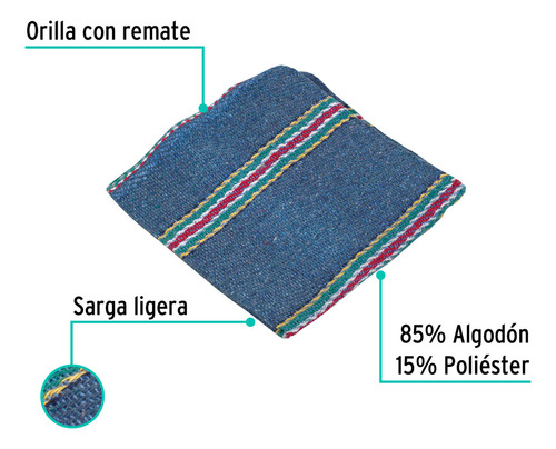 Jerga Azul Sarga Ligera De 1 M X 48 Cm Klintek 57106 Azul