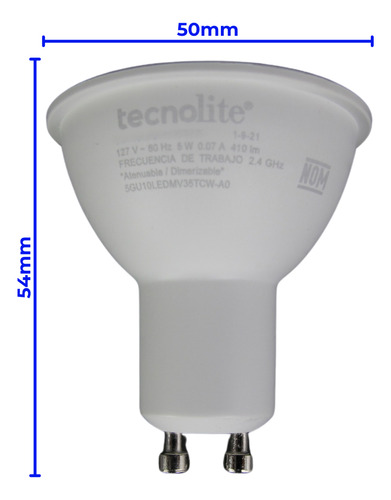 Foco Gu10 Led 6w Luz Blanca Neutra Tecnolite 6gu10lled40mv36