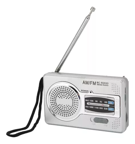 Radio portátil, transistor AM FM chip DSP con recepción de largo alcance,  radio con altavoz y conector para auriculares para uso en interiores y