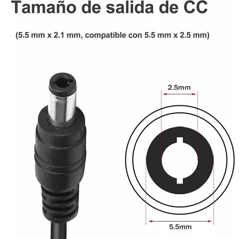 100 Pzs Eliminador 12v 5a Adaptador Fuente 12v 5a Conector