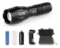 Comprar Linterna Táctica Led Recargable Caza Camping Con Cargador Linterna Negro Luz Blanco