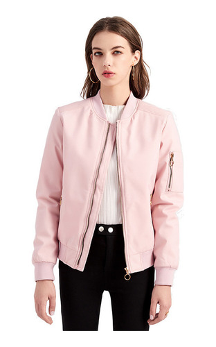 Eaeovni Chaqueta De Vuelo Con Cremallera Elegante Para Mujer