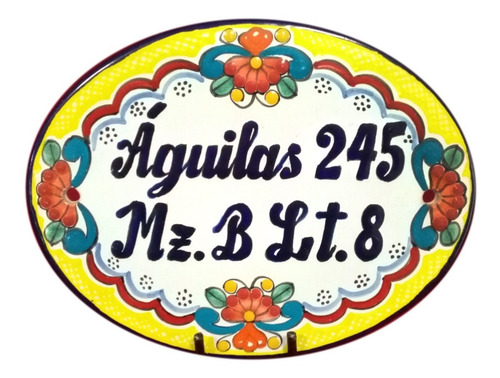 Imagen 2 de 9 de Placa Talavera Poblana Personalizada Especial 22x17 Cm Plc