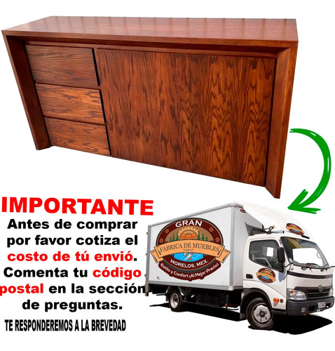 Bufetera Credenza Madera Chapa Encino 170cm