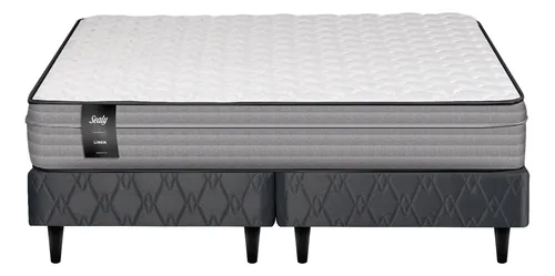 Sommier Y Colchón Queen (160x200) Sealy Linen Somun