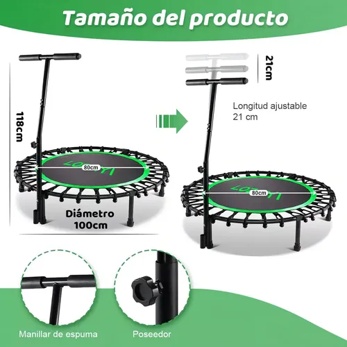 Trampolín De Fitness Con Pasamanos Ajustable, Trampolín Deportivo Para Uso Interior Y Exterior De Acero Y Plastico Color Naranja 93996705 Trampolín De Fitness Con Pasamanos Ajustable, Trampolín Deportivo Para Uso Interior Y Exterior De Acero Y Plastico Color Naranja 93996705