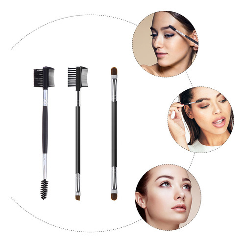 Peines Moldeadores De Cejas Con Doble Cabeza, 3 Unidades